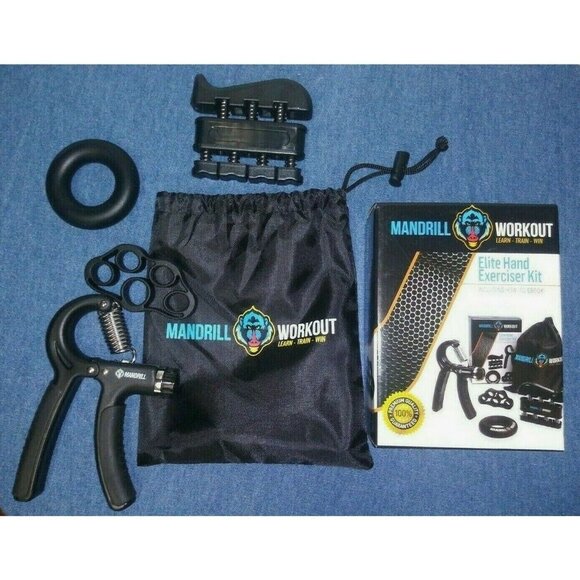 4 pc Hand Exerciser Grip Strength Trainer Kit Hand Grip Strengthener Kit Hand - Picture 3 of 11